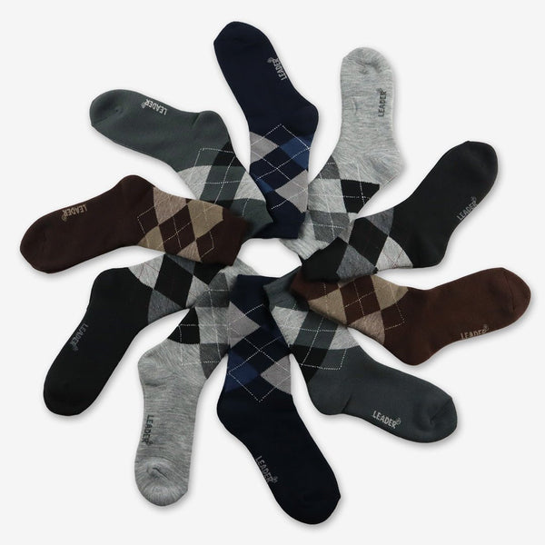 Lot Paires de Chaussettes Jacquard Chaudes Couleur Unie Automne Hiver