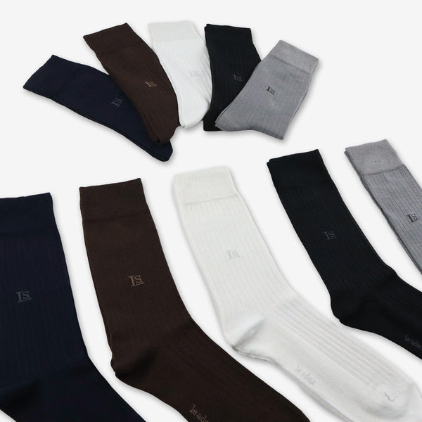 Lot de Paires de Chaussettes Classique Ligné Couleur unie